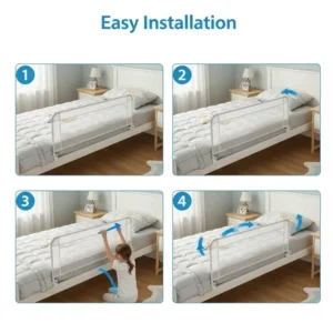 Eine Schritt-für-Schritt-Anleitung zur einfachen Installation eines bettgitter kinder klappbar an einem Einzelbett.