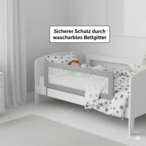 Einfache Installation: Befestigung des bettgitter kinder waschbar zwischen Matratze und Lattenrost.