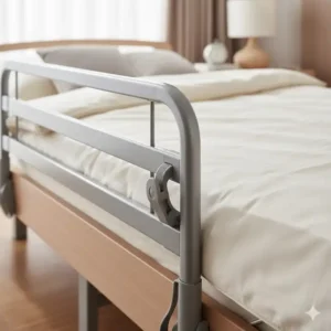 Detailansicht der einfachen Montage des Bettgitter Seniorenbett ausziehbar.