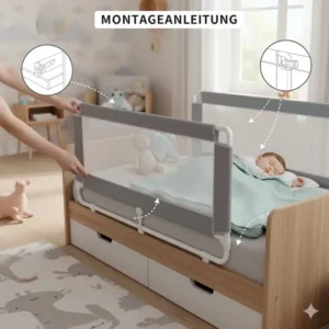 Einfache montage des bettgitter baby universal unter die matratze zur befestigung