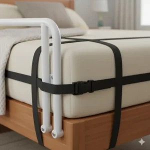 Detailansicht: Stabilität und einfache montage des bettgitter seniorenbett sicherheit mit befestigungsgurten