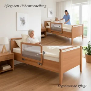 einfache höhenverstellung des seniorenbetts für die pflege (ohne bettgitter)