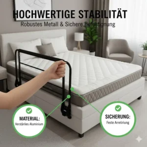 Material und Stabilität: Wichtige Kriterien im Bettgitter Seniorenbett Test.