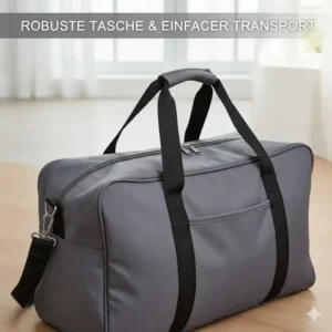Detailansicht der robusten Bettgitter Reisebett mit Tasche, die den einfachen Transport und Schutz des Bettes gewährleistet.