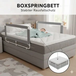 Stabiler rausfallschutz für kinder am boxspringbett mit bettgitter baby universal