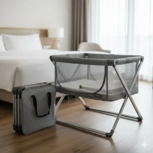 Komplettes, kompaktes Bettgitter Reisebett leicht mit stabilen Seitenwänden.