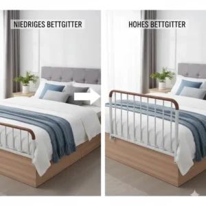 Produktvergleich: Das bettgitter seniorenbett hoch im Unterschied zu niedrigeren Modellen.