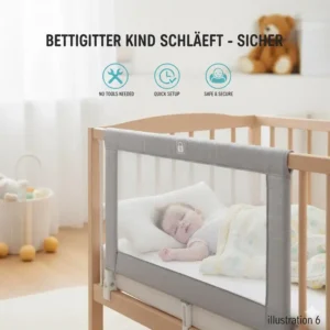 Ein Stabilitätstest demonstriert die Sicherheit des bettgitter baby leicht montierbar.