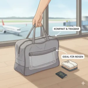 Transporttasche für das zusammengefaltete Bettgitter Baby Reisebett Sicherheit.