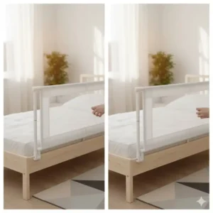 Höhenverstellbares bettgitter baby weiß modern zur flexiblen Anpassung.