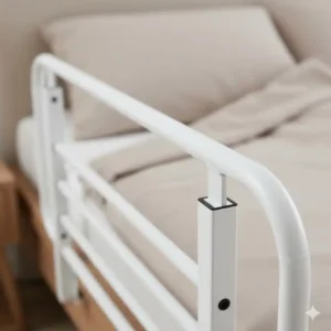 Pflegeleichte, weiß pulverbeschichtete Oberfläche des Bettgitter erwachsene metall.