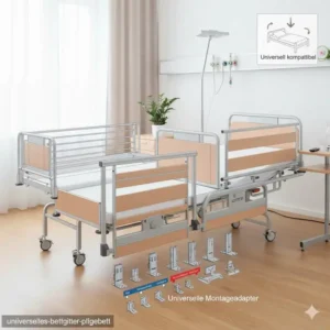 Universelles, kompatibles bettgitter für krankenbett oder Pflegebett.
