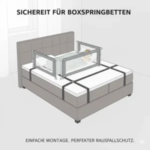 Verwendung des bettgitter babybett klappbar an einem Boxspringbett, sicherer Schutz für Babys.