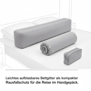 Das aufblasbare Bettgitter Reisebett für Hotel ist der kompakteste Rausfallschutz für die Reise.