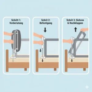 Schritt-für-Schritt Montage eines bettgitter ohne bohren schnell und ohne Werkzeug.