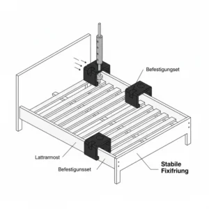 Wie das bettgitter befestigungsset sicher am Lattenrost des Babybettes fixiert wird