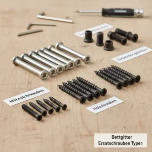Vergleich verschiedener Größen und Arten von bettgitter schrauben ersatz, die für das Bettgitter geeignet sind.