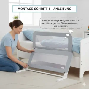 Schritt 1 der Bettgitter einfache Montage: Die Halterungen des Gitters für das Einsetzen vorbereiten.