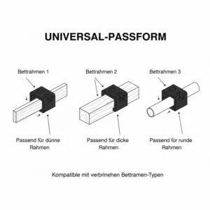 Das bettgitter befestigungsset mit Universal-Passform für verschiedene Bettrahmen