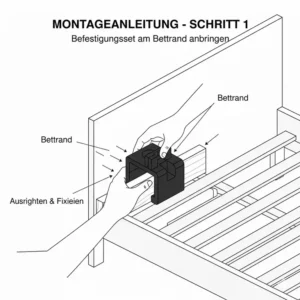 Schritt-für-Schritt-Anleitung zur Montage des bettgitter befestigungsset am Bettrand