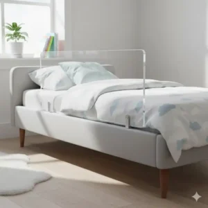 Bettgitter Design Modern aus transparentem Acrylglas (Plexiglas) für uneingeschränkte Sicht. Ein einzigartiges und elegantes Design.