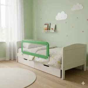 Grünes Bettgitter farbig Kinder – Neutrale, helle Farbe für Jungen und Mädchen als farbiger Absturzsicherung.