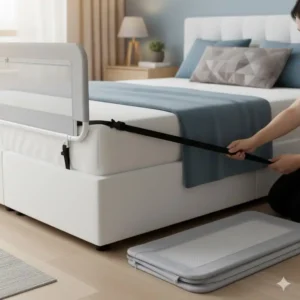 Einfache, werkzeuglose Montage des Bettgitter Stoff Abnehmbar mit Haltegurten