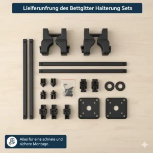 Alle Teile im Überblick: Der vollständige Lieferumfang, wenn Sie diese bettgitter halterung kaufen.