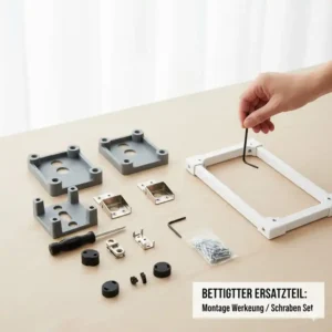 Ein kleiner Inbusschlüssel und Schrauben im Bettgitter Ersatzteile kaufen-Set für die einfache Selbstmontage und Reparatur.