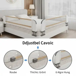 Anpassung: Höhenverstellbares Bettgitter Stoff Abnehmbar für alle Matratzenhöhen