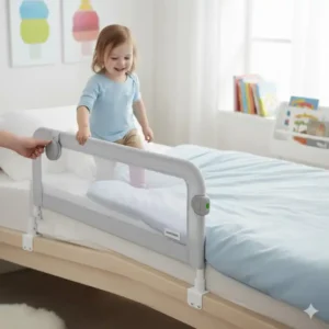 Absenkbare Funktion des bettgitter stoff waschbar für bequemes Einsteigen.