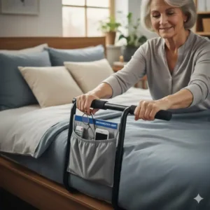 Ergonomisch geformter Haltegriff des bestes bettgitter senioren test für komfortables Aufstehen.