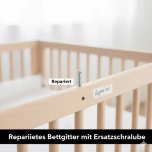 Das reparierte Bettgitter-Element, das die Stabilität des eingebauten bettgitter schrauben ersatz-Teils demonstriert.