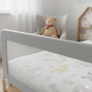 Nahaufnahme des Rahmens zur Betonung: bettgitter metall stabil.