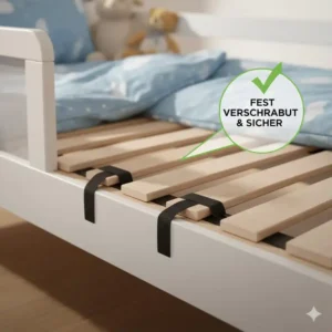 Die korrekte Befestigung des Bettgitters ist ein entscheidender Tipp für maximale Sicherheit im Kinderzimmer.