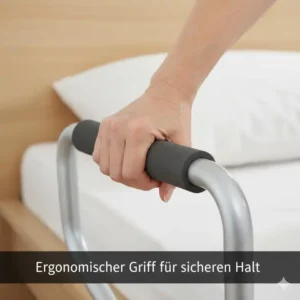 bettgitter empfehlung senioren mit weichem, rutschfestem polster am griff.