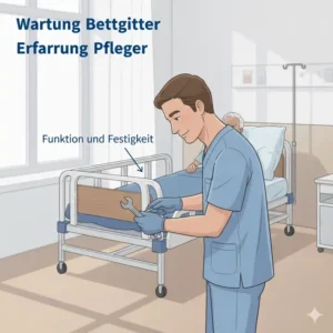 Ein Fachpfleger überprüft die Funktion und Wartung des bettgitter erfahrungen pfleger Mechanismus.
