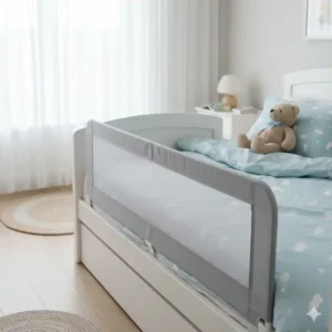 Ein mobiles Sicherheitsnetz für Reisen als praktische bettgitter alternative zum kinderbett.