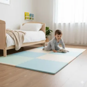 Weiche Bodenmatten zur Sicherheit als ergänzende bettgitter alternative zum kinderbett.