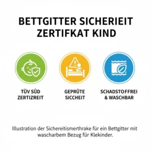 Illustration der geprüften Sicherheitsstandards für ein hochwertiges bettgitter waschbarer bezug kinder.