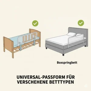 Illustration zum lückenlosen Schutz der Matratze durch das bettgitter für kinder ab 4 jahre.