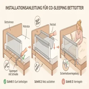 Montageanleitung für ein stabiles bettgitter baby co sleeping.