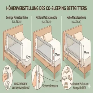 Ein höhenverstellbares bettgitter baby co sleeping für jede Matratze.