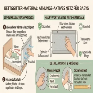 Atmungsaktives Mesh-Design beim bettgitter baby co sleeping.