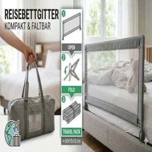 Kompakt faltbares bettgitter baby luftdurchlässig für die Reise.