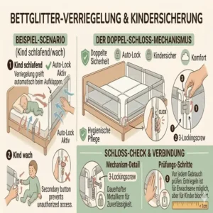 Zuverlässige Kindersicherung für das bettgitter baby co sleeping.