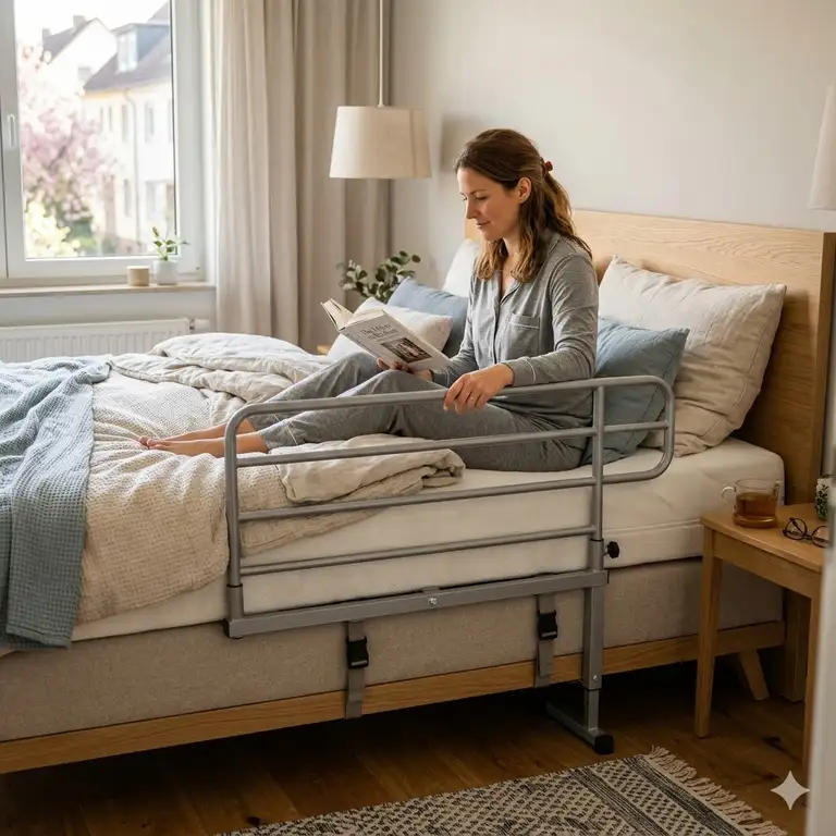Hochwertiges bettgitter für boxspringbett erwachsene im modernen Schlafzimmer.