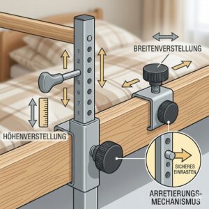 Die Höhenverstellung beim bettgitter für senioren mit sturzrisiko ermöglicht eine individuelle Anpassung.
