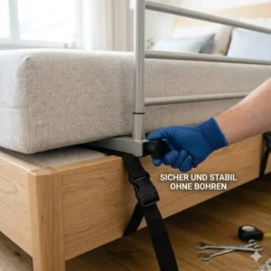 Einfache Montage vom bettgitter für boxspringbett erwachsene ohne Bohren.