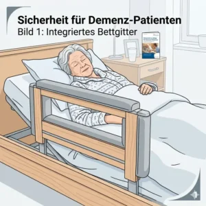 Ein durchgehendes bettgitter für demenz patienten für maximale Sicherheit am Pflegebett.